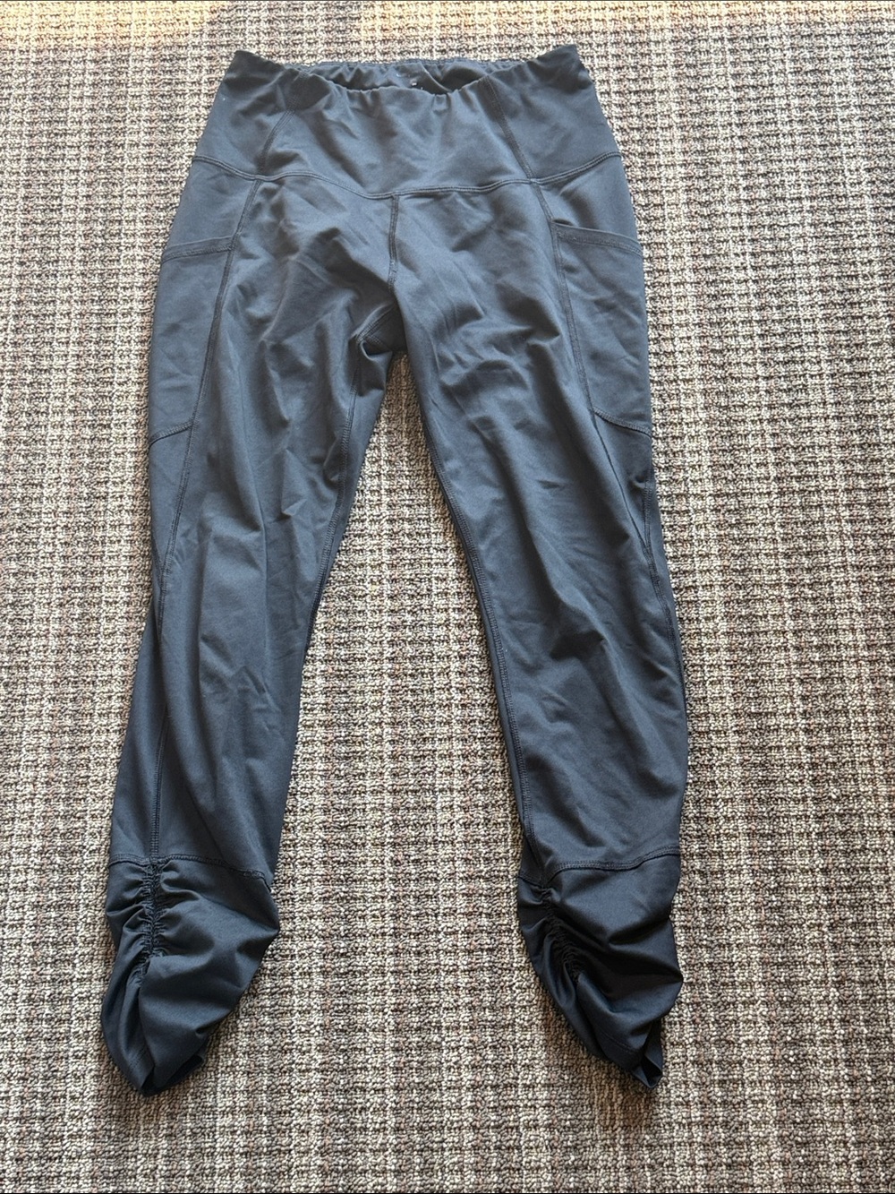 Ruched Hem Black Performance Leggings